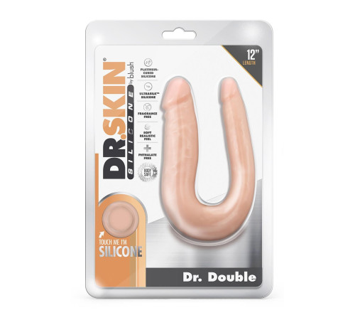 Телесный анально-вагинальный фаллоимитатор Dr. Double - 31,8 см.