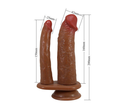 Анально-вагинальный фаллоимитатор Goran - 20 см.