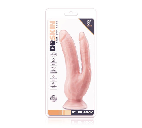Телесный фаллоимитатор 8 Inch DP Cock - 20,32 см.