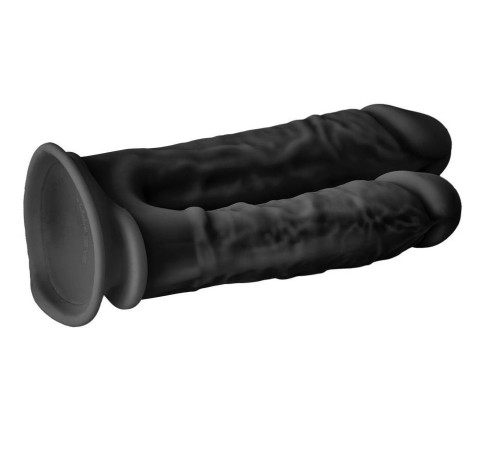 Черный анально-вагинальный фаллоимитатор Double Penetrator - 19,5 см. Черный анально-вагинальный фаллоимитатор Double Penetrator - 19,5 см.