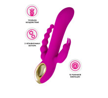 Лиловый тройной вибратор Trinny - 21,5 см.