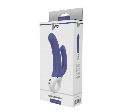 Синий анально-вагинальный вибратор Double Pleasure - 23,5 см. Синий анально-вагинальный вибратор Double Pleasure - 23,5 см.
