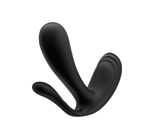 Черный анально-вагинальный вибромассажер Top Secret+