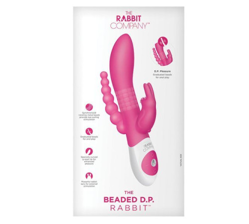 Розовый вибратор-кролик с анальным отростком The Beaded D.P.Rabbit Розовый вибратор-кролик с анальным отростком The Beaded D.P.Rabbit