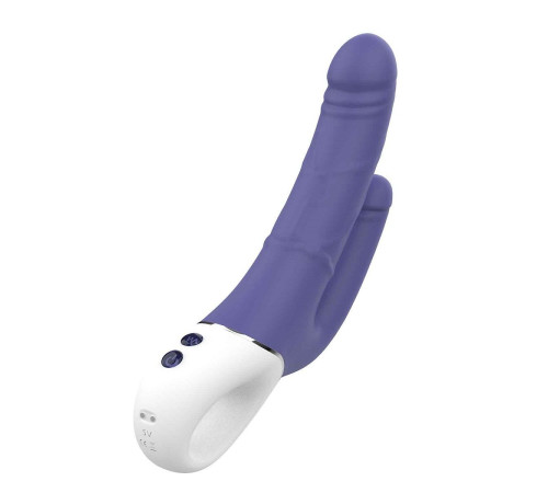 Синий анально-вагинальный вибратор Double Pleasure - 23,5 см. Синий анально-вагинальный вибратор Double Pleasure - 23,5 см.