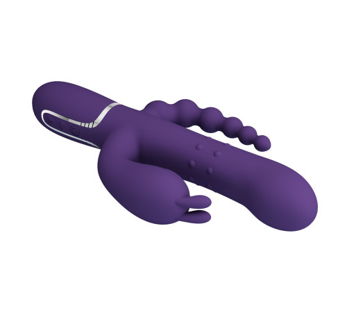 Фиолетовый вибратор для тройной стимуляции Cammy - 22,2 см.