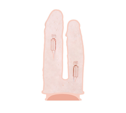 Телесный анально-вагинальный вибратор RealStick Silicone Jason M - 18 см.