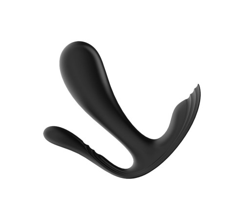 Черный анально-вагинальный вибромассажер Top Secret+