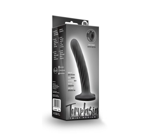 Черный анальный фаллоимитатор Twist Medium - 14 см.