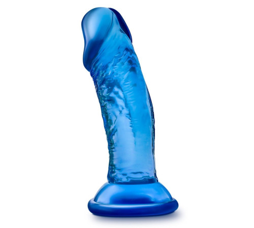 Синий анальный фаллоимитатор Sweet N Small 4 Inch Dildo with Suction Cup - 11,4 см.