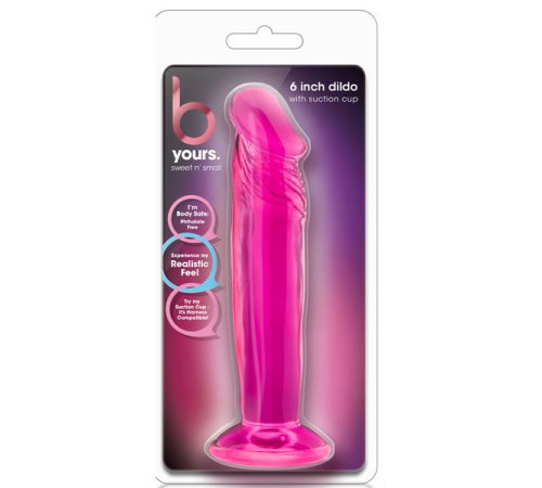 Розовый анальный фаллоимитатор Sweet N Small 6 Inch Dildo With Suction Cup - 16,5 см.