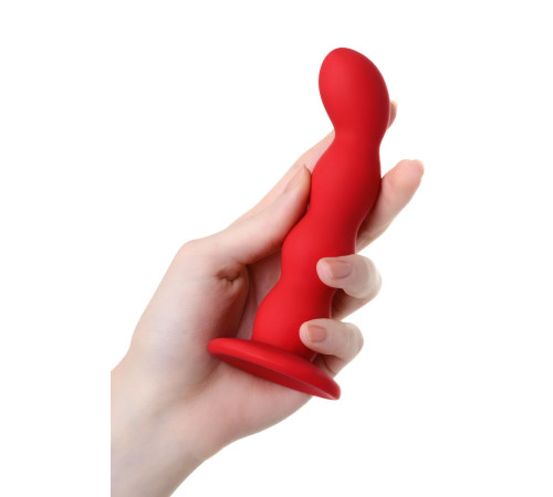 Красный силиконовый анальный фаллоимитатор Favorite - 13 см.