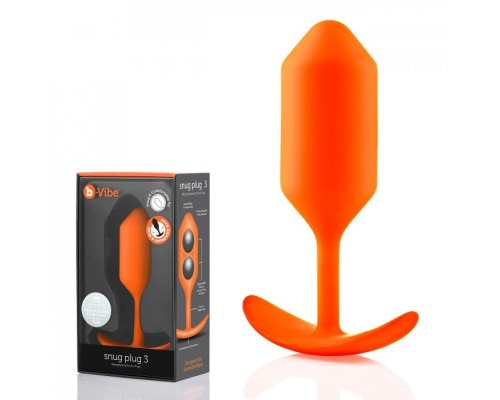 Заказать Оранжевая пробка для ношения B-vibe Snug Plug 3 - 12,7 см.