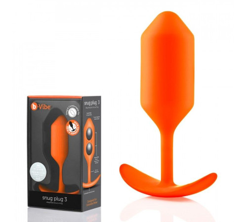 Оранжевая пробка для ношения B-vibe Snug Plug 3 - 12,7 см. Оранжевая пробка для ношения B-vibe Snug Plug 3 - 12,7 см.