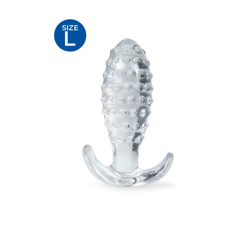 Прозрачная анальная пробка с шишечками - 10 см.