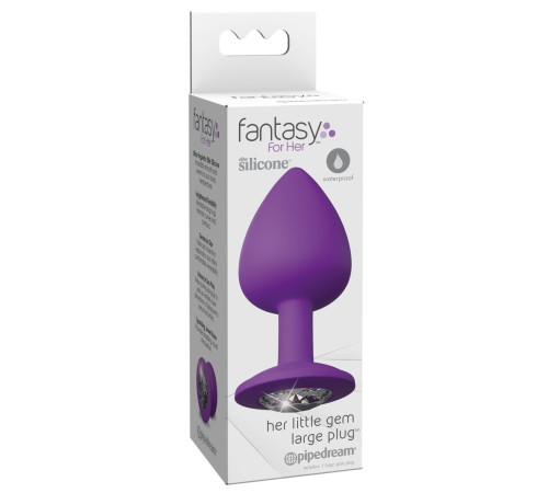Фиолетовая анальная пробка со стразом Her Little Gem Large Plug - 9,5 см.