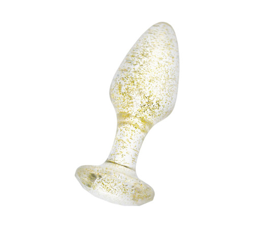 Золотистая акриловая анальная втулка - 8 см.