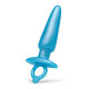 Заказать Голубая анальная пробка с кольцом Sleek Tapered Silicone Plug - 15 см.