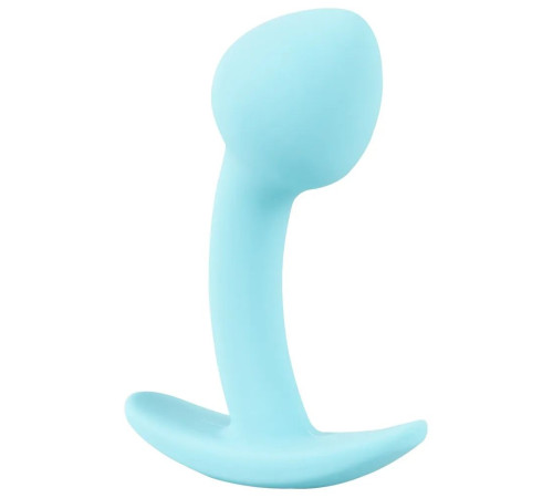 Голубая анальная втулка Mini Butt Plug - 7,1 см.