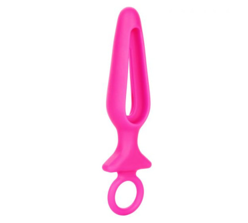 Розовая силиконовая пробка с прорезью Silicone Groove Probe - 10,25 см.
