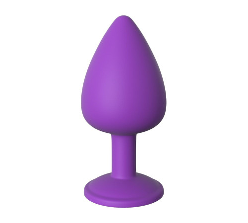 Фиолетовая анальная пробка со стразом Her Little Gem Large Plug - 9,5 см.