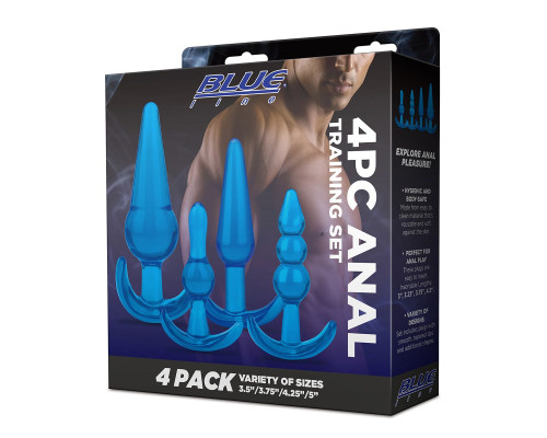Заказать Тренировочный набор из 4 голубых анальных плагов Anal Training Set