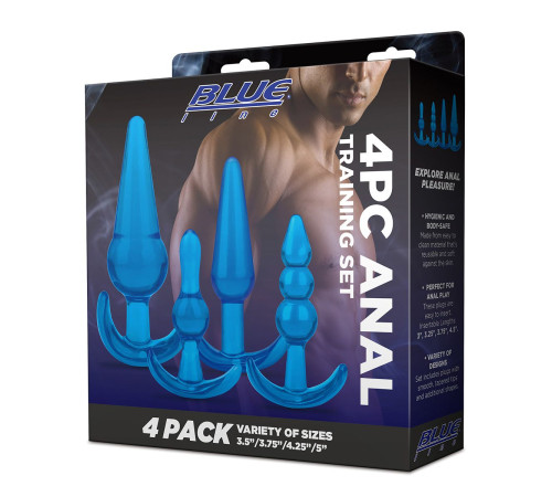 Тренировочный набор из 4 голубых анальных плагов Anal Training Set Тренировочный набор из 4 голубых анальных плагов Anal Training Set