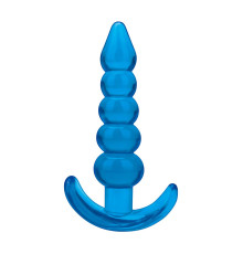 Голубая анальная елочка Medium Beaded Plug - 11,4 см.