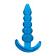 Заказать Голубая анальная елочка Medium Beaded Plug - 11,4 см.