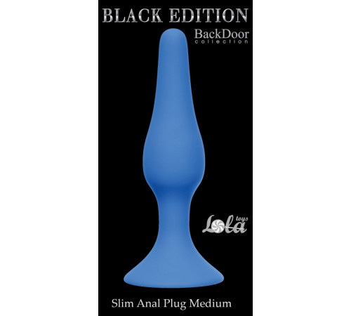 Синяя анальная пробка Slim Anal Plug Medium - 11,5 см.