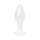 Белая акриловая анальная втулка - 8 см.