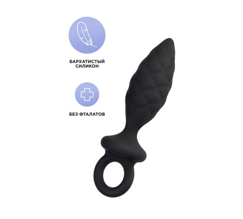 Черная анальная пробка Strob M - 13,5 см.