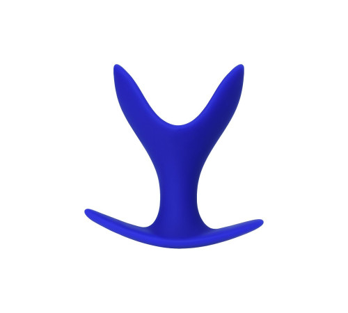 Синяя силиконовая расширяющая анальная пробка Bloom - 8,5 см.