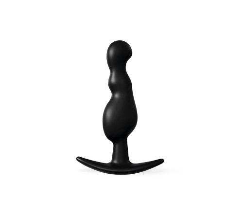 Черная фигурная анальная втулка - 8,5 см.