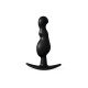 Черная фигурная анальная втулка - 8,5 см.