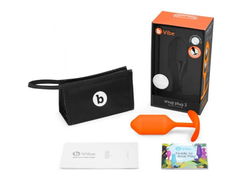 Заказать Оранжевая пробка для ношения B-vibe Snug Plug 3 - 12,7 см.
