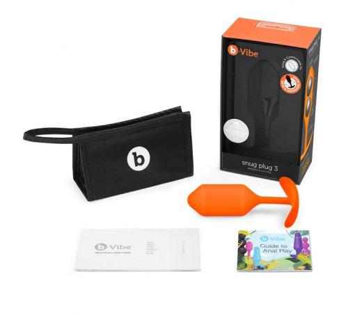 Оранжевая пробка для ношения B-vibe Snug Plug 3 - 12,7 см. Оранжевая пробка для ношения B-vibe Snug Plug 3 - 12,7 см.