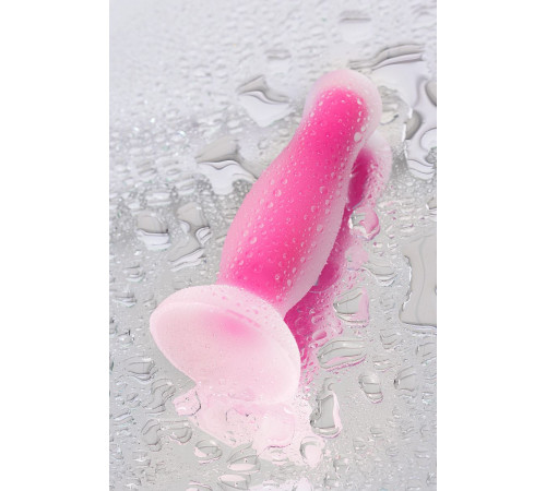 Розовая, светящаяся в темноте анальная втулка Cain Glow - 10 см.