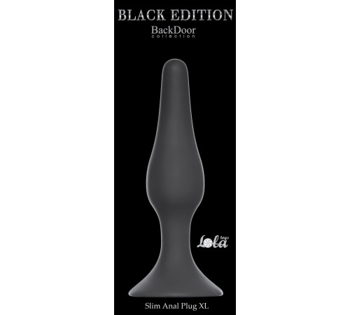Чёрная анальная пробка Slim Anal Plug XL - 15,5 см.