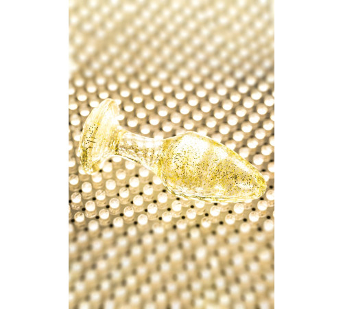 Золотистая акриловая анальная втулка - 8 см.