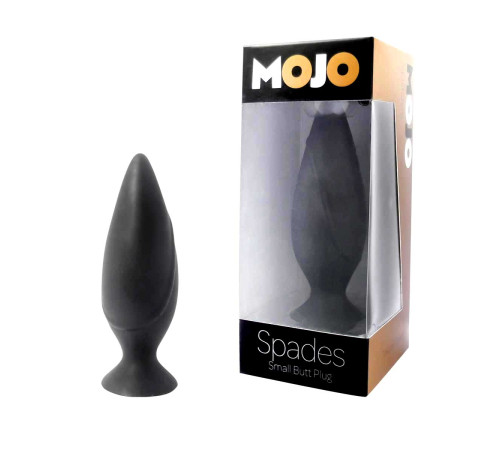 Черная большая анальная пробка Mojo Spades Large Butt Plug - 12 см.
