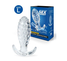 Прозрачная анальная пробка с шишечками - 10 см.