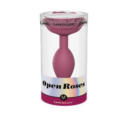 Сливовая анальная пробка с ограничителем-розой Open Rose Size M Butt Plug Сливовая анальная пробка с ограничителем-розой Open Rose Size M Butt Plug