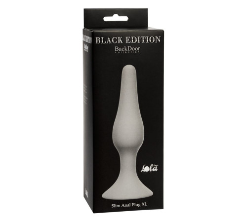 Серая анальная пробка Slim Anal Plug XL - 15,5 см.