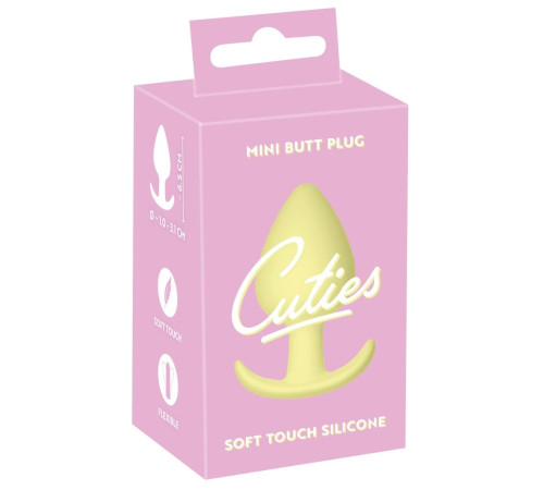 Жёлтая анальная втулка Mini Butt Plug - 6 см.