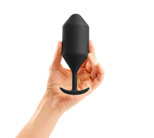 Чёрная пробка для ношения B-vibe Snug Plug 5 - 14 см.