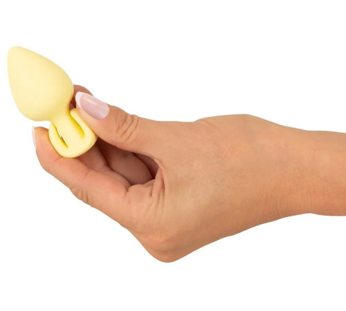 Жёлтая анальная втулка Mini Butt Plug - 6 см.