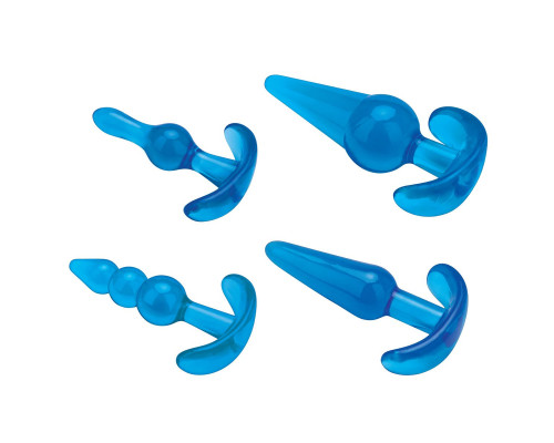 Заказать Тренировочный набор из 4 голубых анальных плагов Anal Training Set