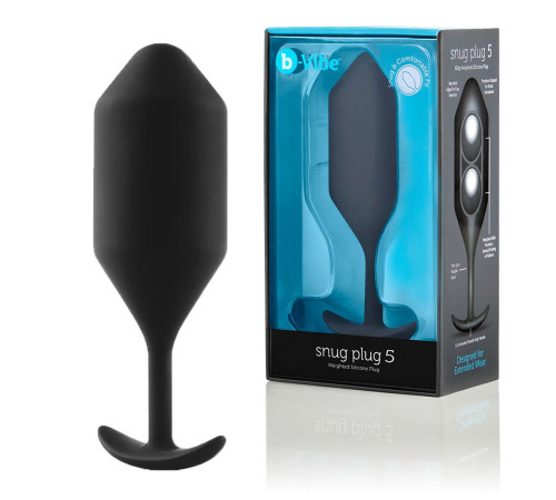 Чёрная пробка для ношения B-vibe Snug Plug 5 - 14 см.