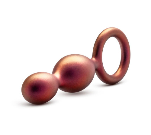 Коричневый анальный стимулятор Duo Loop Copper Anal Plug - 13,3 см.